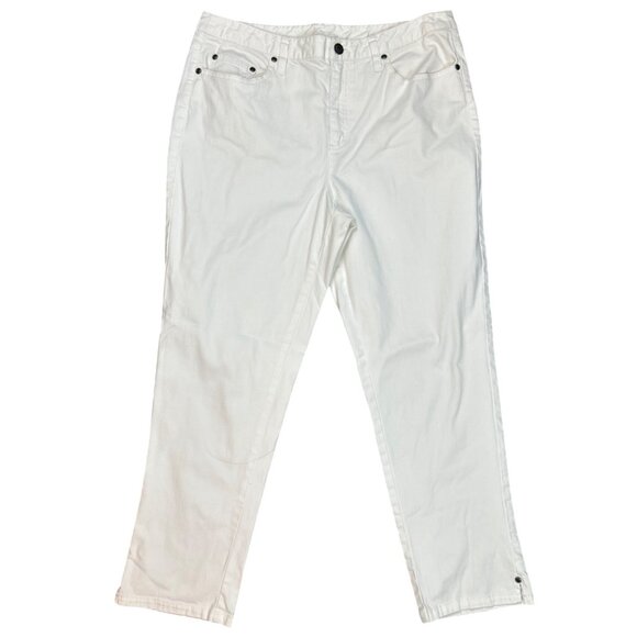 Talbots Stretch White Denim Slim Leg Capri Jeans Size 12 - Picture 1 of 5